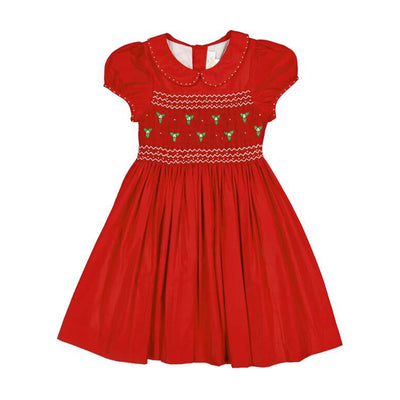 red smocked christmas dress