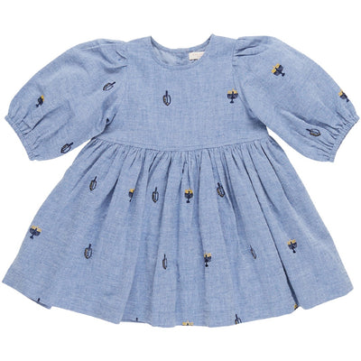 blue dress hanukkah print
