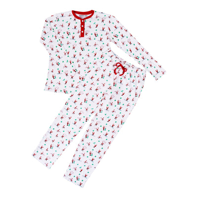 candy cane santa womens pajama
