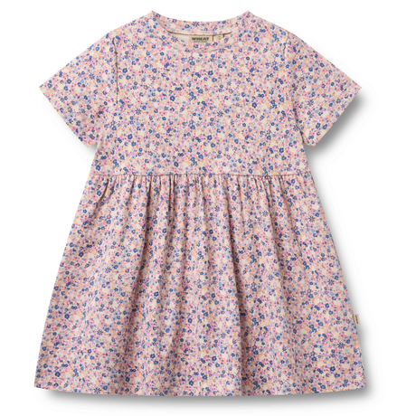Anna Jersey Dress in Pink Blue Flowers