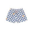 Baby Checkered French Terry Shorts in Cobalt