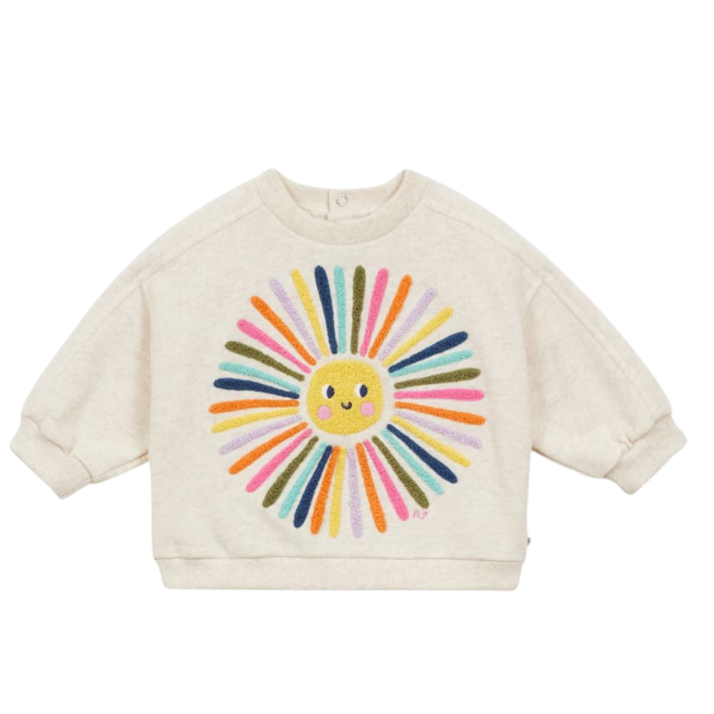 Baby Terry Loop Flower Sweatshirt in Sable