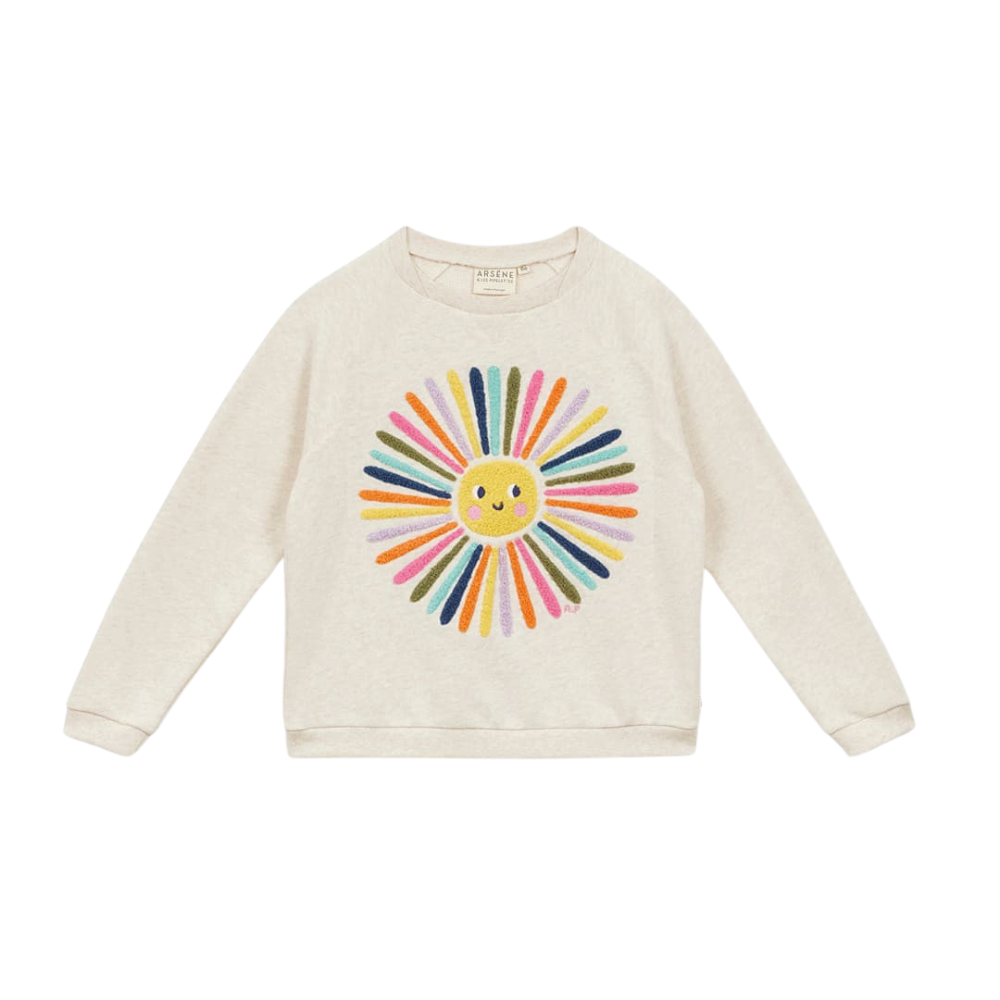 Terry Loop Flower Sweatshirt in Sable
