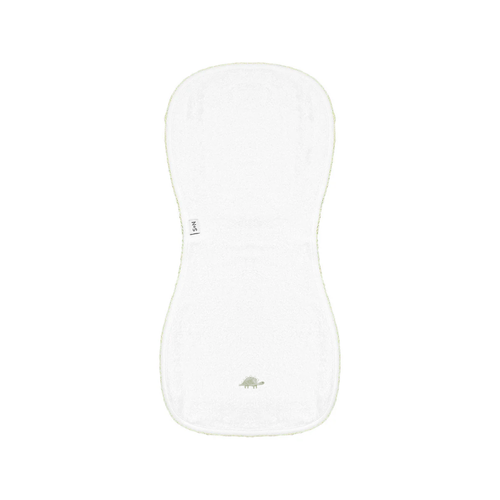 Embroidered Baby Burp Cloth in Leafy Dino