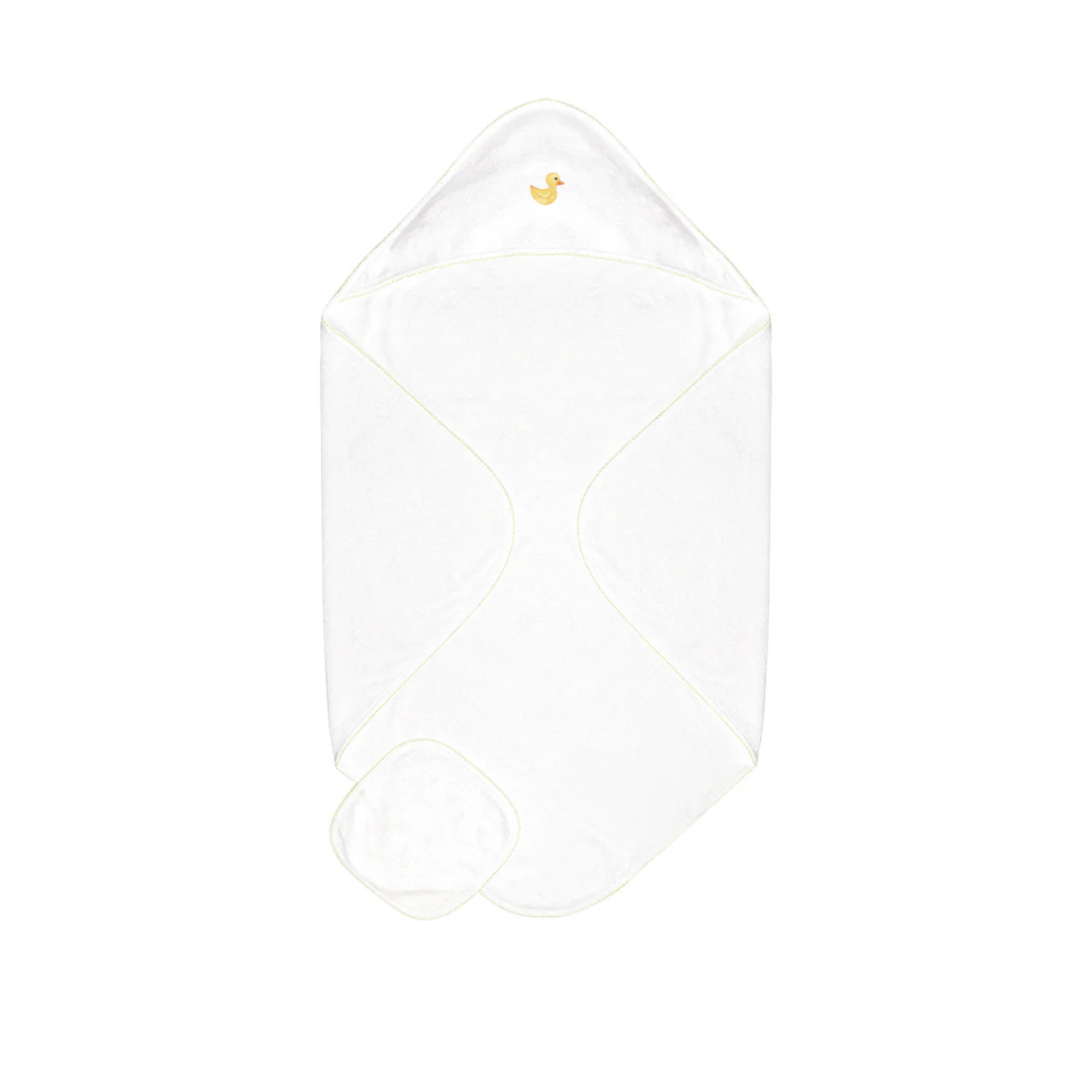 Embroidered Baby Towel + Wash Set in Little Duckling