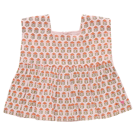 Kamari Top - Pink Prairie Block Print