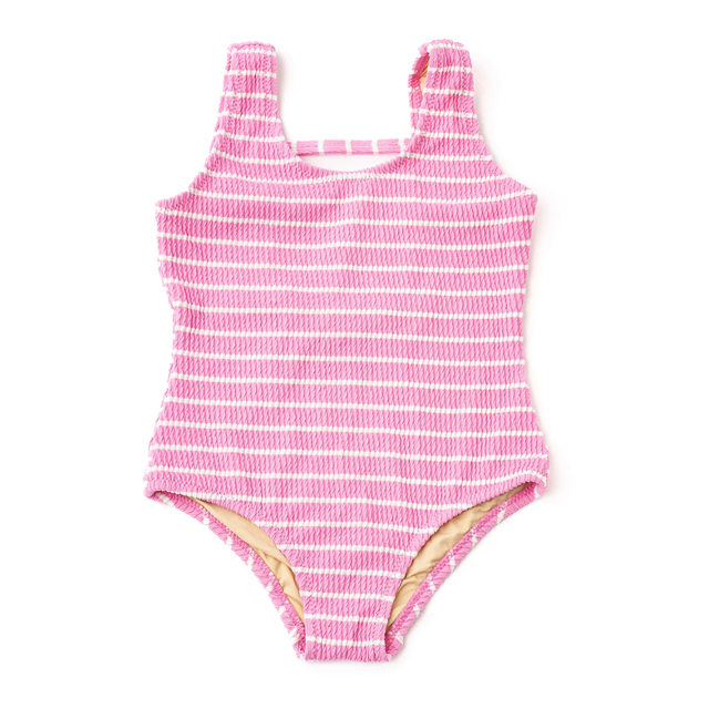 Crinkle One Piece in Pink Stripe
