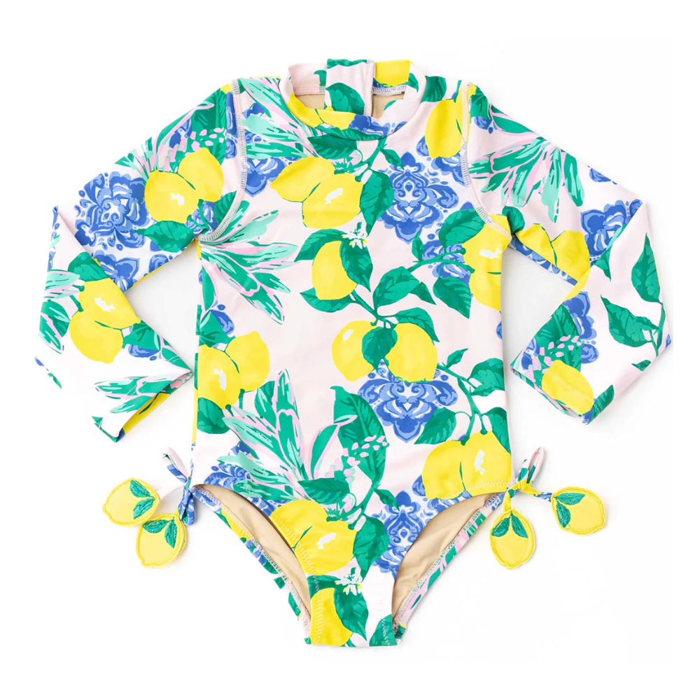 Long Sleeve One Piece in Santorini Citrus