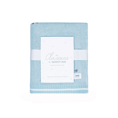 Cozy Knit Baby Blanket - Ziggy Zebra Blue
