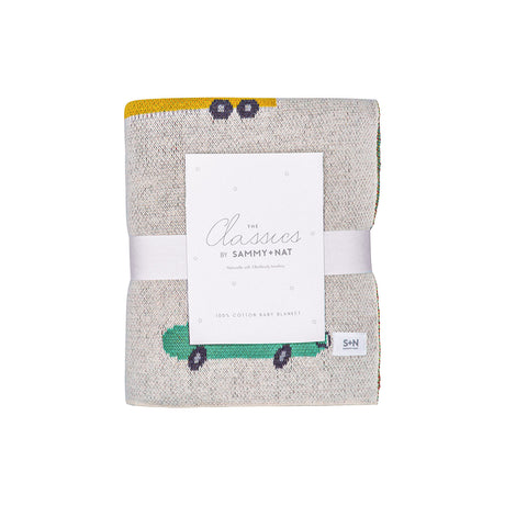 Cozy Knit Baby Blanket -  Cute Cars