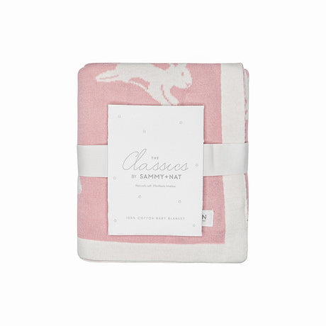 Cozy Knit Baby Blanket - Baby Bunny Pink