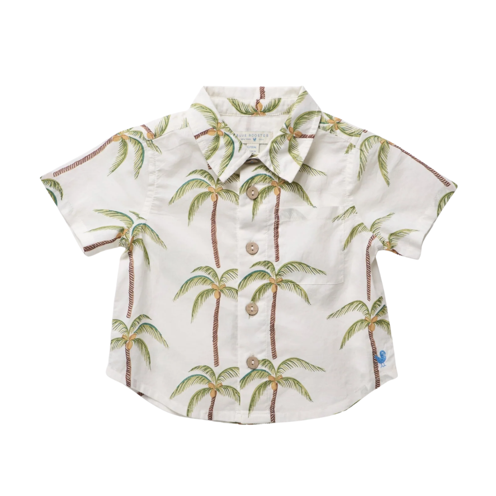 Baby Jack Shirt - Cream Palm Tree