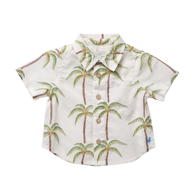 Baby Jack Shirt - Cream Palm Tree