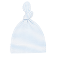 Classic Stripe Top-Knot Receiving Hat in Light Blue
