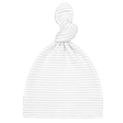 Classic Stripe Top-Knot Receiving Hat in Grey