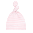 Classic Stripe Top-Knot Receiving Hat in Light Pink
