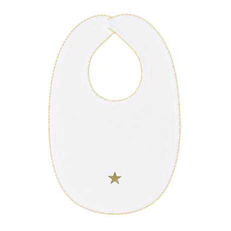 Embroidered Bib - Mini Stars in Pale Whisper