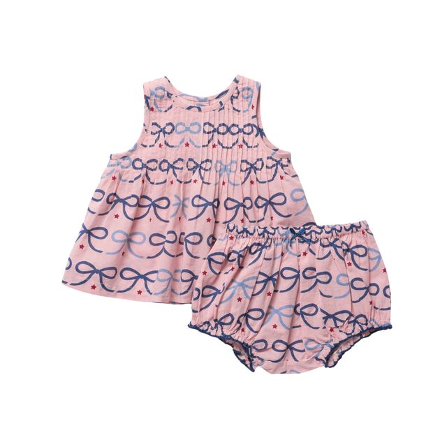 Baby Jaipur 2-Piece Set - Pink Bows