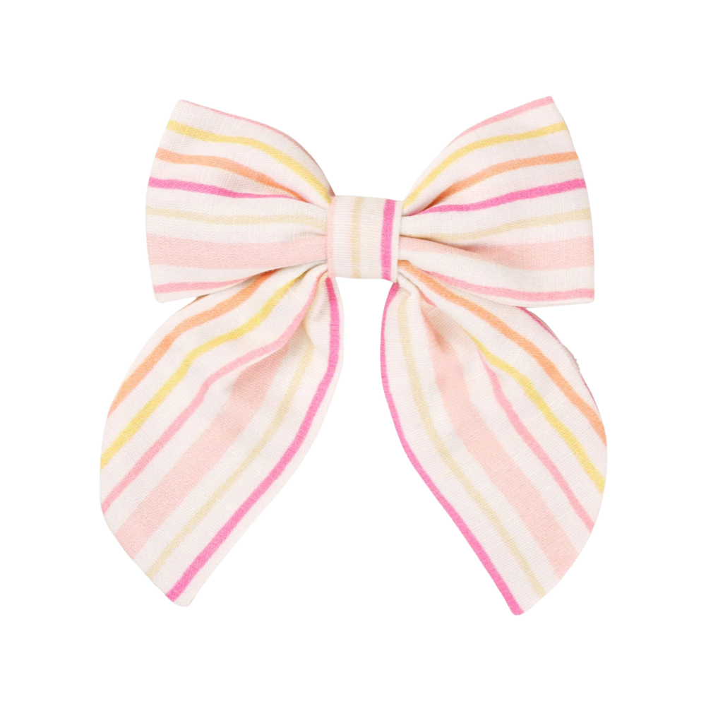 Audrey Alligator Clip in Pink Stripe