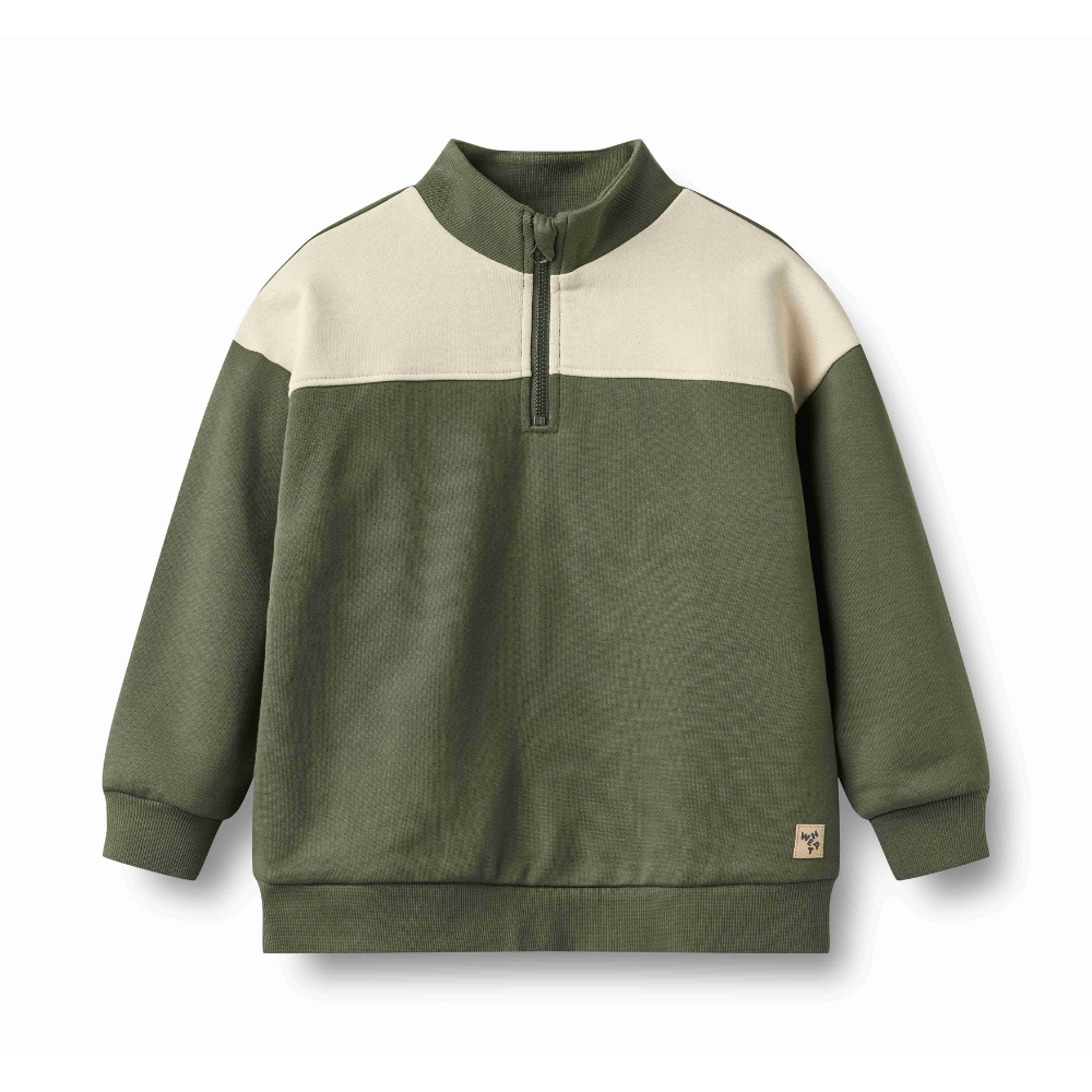 Matteo Half Zip Sweatshirt in Thyme