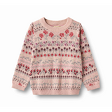 Mikmak Jacquard Pullover in Dim Rose
