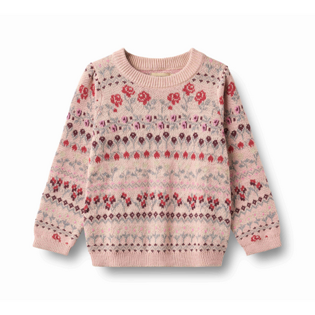 Mikmak Jacquard Pullover in Dim Rose