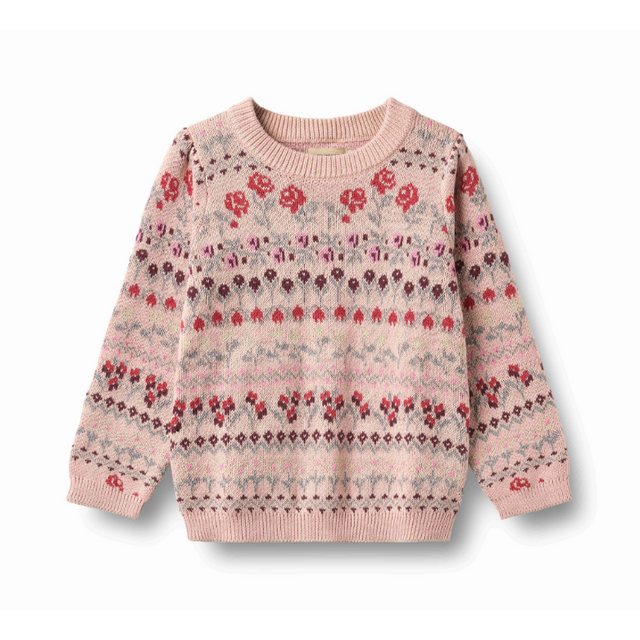 Mikmak Jacquard Pullover in Dim Rose