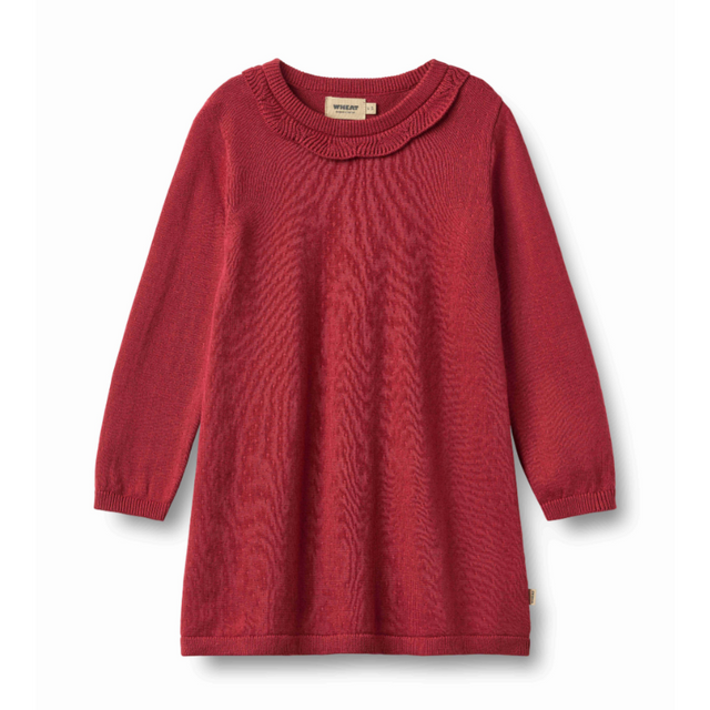 Nannie Long Sleeve Knit Dress in Red Cherry