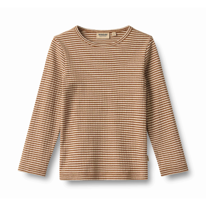 Stig Long Sleeve Shirt in Warm Hazel Stripe