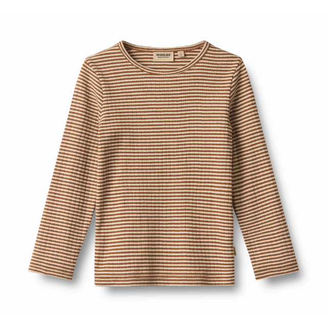 Stig Long Sleeve Shirt in Warm Hazel Stripe