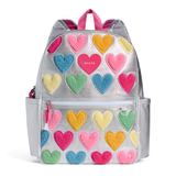 Kane Backpack in Metallic Happy Fuzzy Hearts