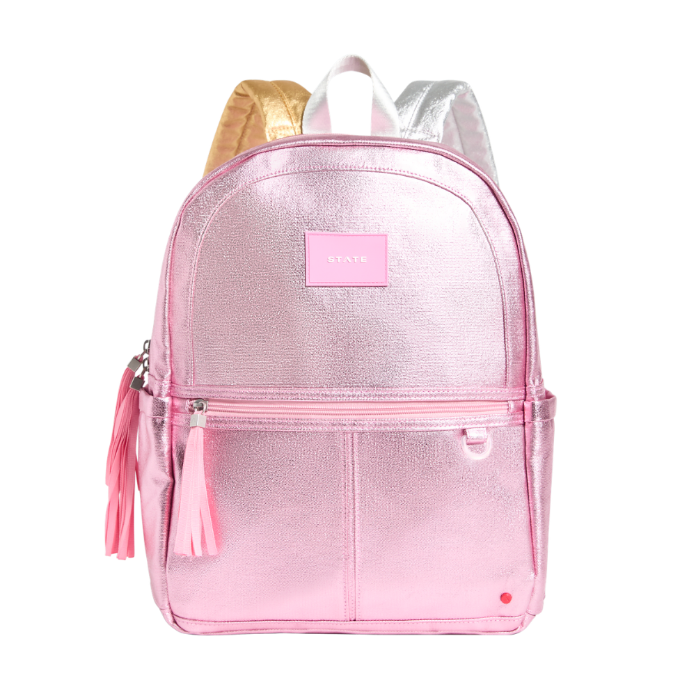 Kane Backpack in Metallic Pink/Silver