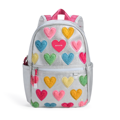 Kane Mini Backpack in Metallic Happy Fuzzy Hearts
