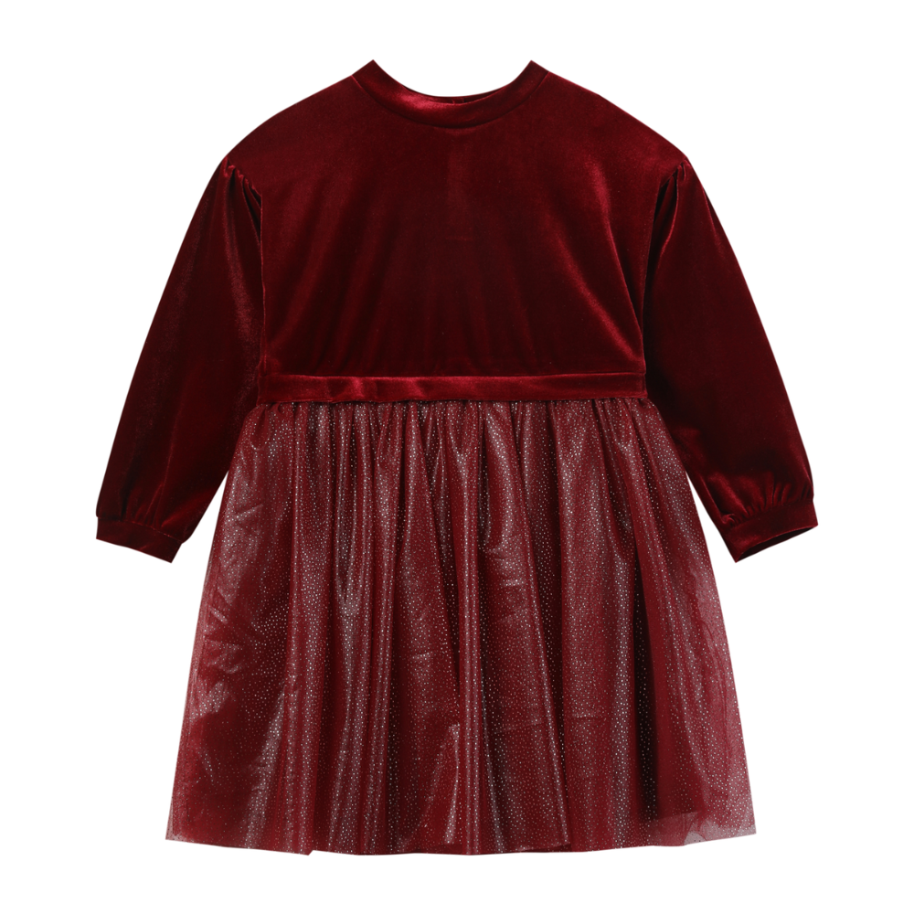 Birdie Dress in Red Velvet