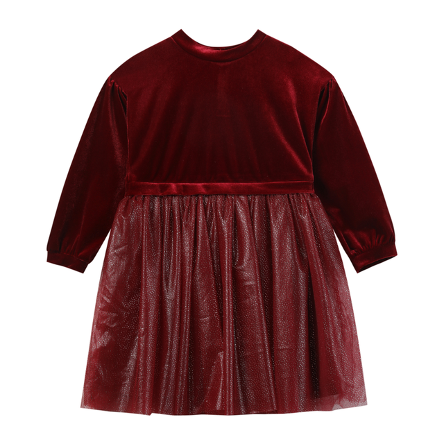 Birdie Dress in Red Velvet