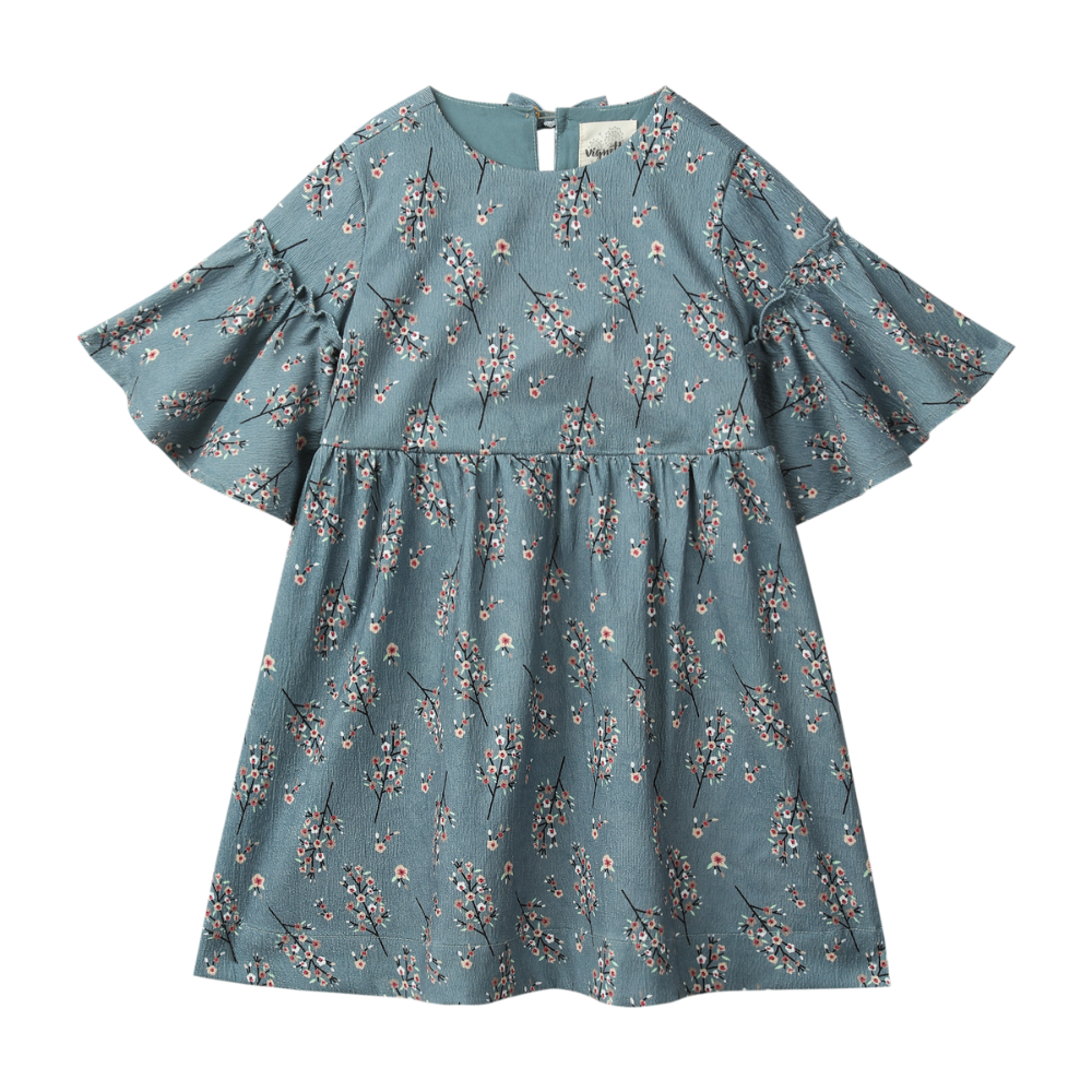 Mercy Dress in Teal Blossoms