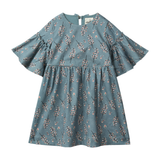 Mercy Dress in Teal Blossoms