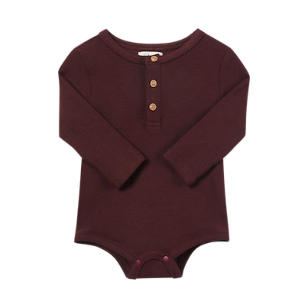 Aynor Henley Onesie in Burgundy