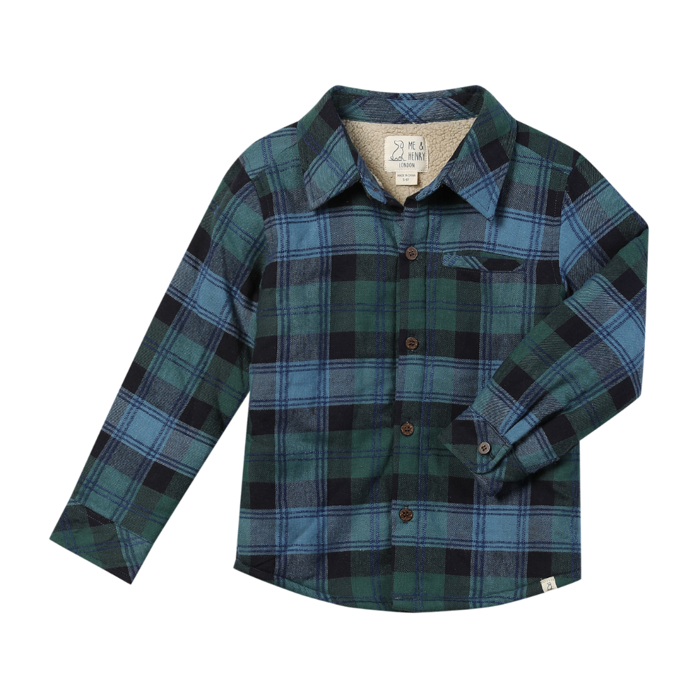 Adventurer Shacket in Navy/Blue/Green Plaid