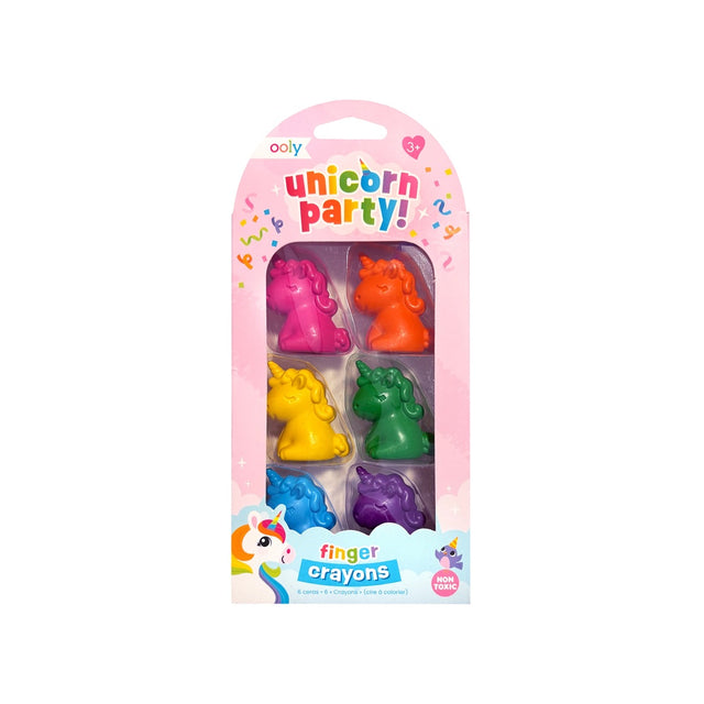 Unicorn Party Finger Crayons - Set of 6