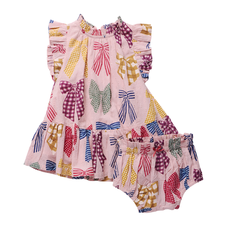 Baby Harper Dress Set - Patterned Bows