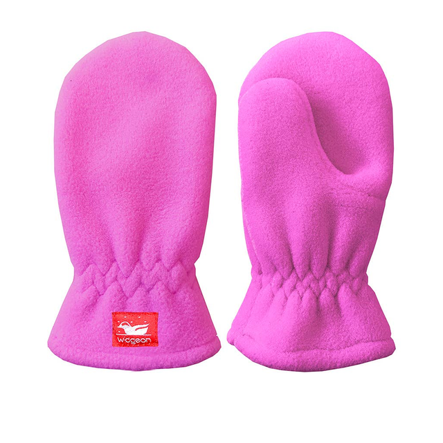 Fleece Mittens in Bright Pink