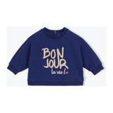 Bonjour La Vie Baby Sweatshirt in Navy