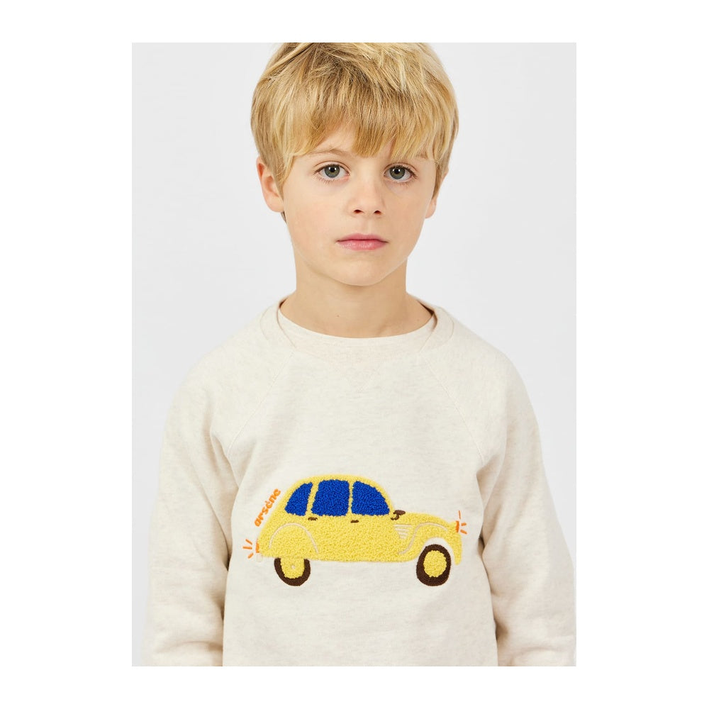 Car Sweatshirt in Heathered Sand