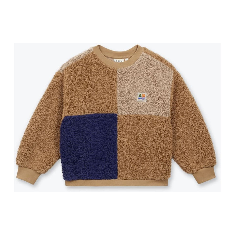 Sherpa Patch Sweatshirt in Camel