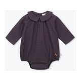 Gingham Baby Romper in Brown
