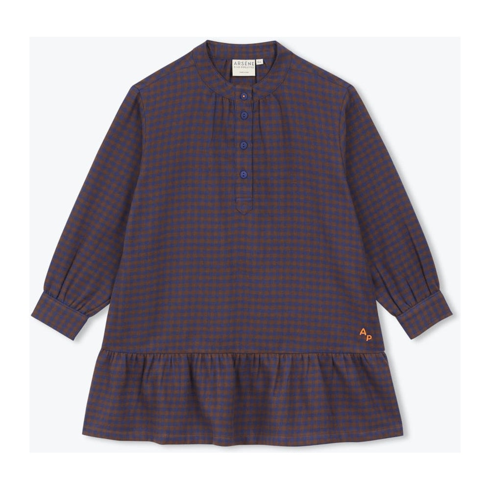 Gingham Dress in Brown