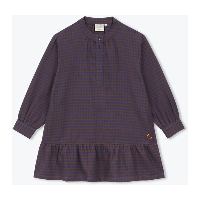 Gingham Dress in Brown
