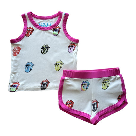 Rolling Stones Short Set in Pink