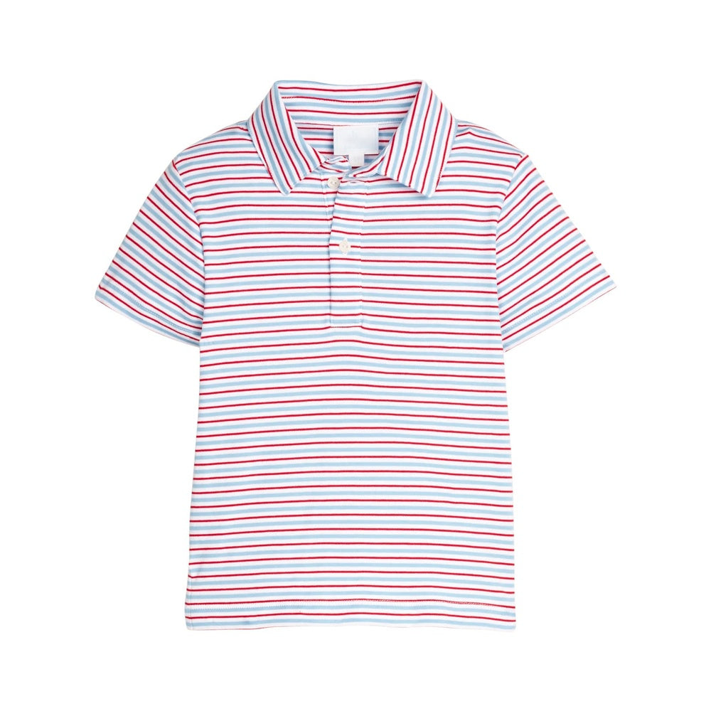 Short Sleeve Polo in Primary Stripe
